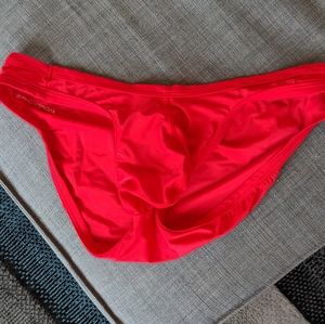 Men's red swim briefs